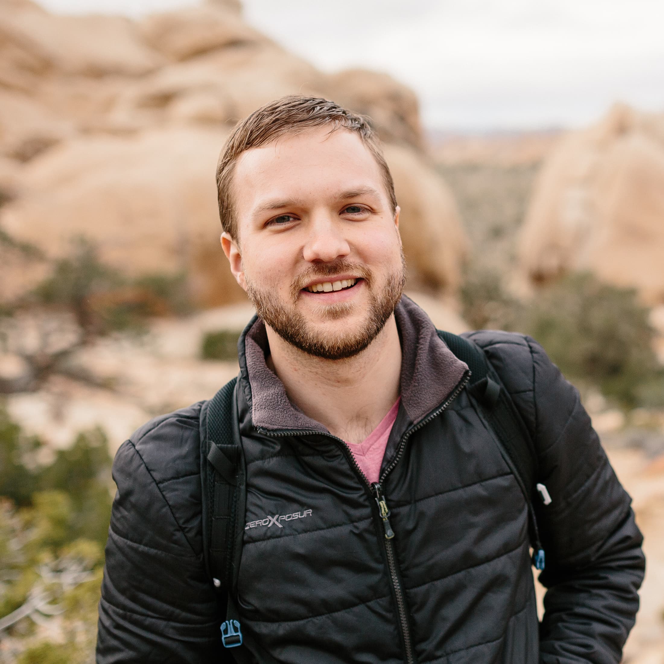 Ty hiking in Joshua Tree National Park